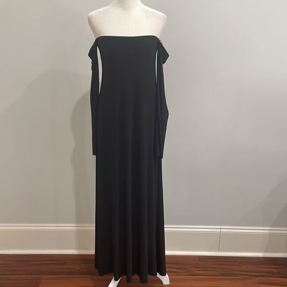 Zara Off The Shoulder Long Sleeve Stretch Maxi Dress New Size Small - Picture 1 of 5